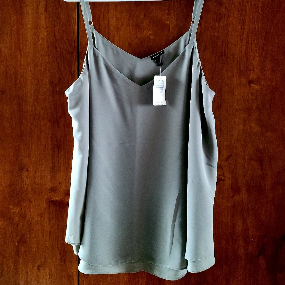 TORRID Sage Green Chiffon Double Layer Swing Cami, BNWT